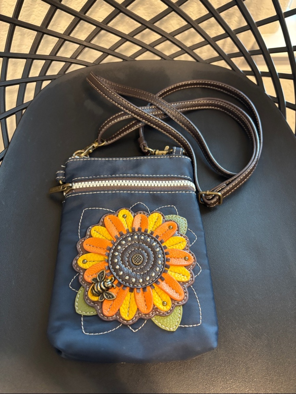 Chala Canvas Crossbody Bag in Navy Blue